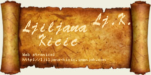 Ljiljana Kičić vizit kartica